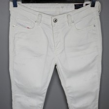 DIESEL WOMEN'S KRAILEY NE SWEAT 0663V W23 L30 WHITE LADIES TAPERED JEANS BNWT