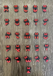 Minnie Mouse Disney Inspired Alphabet Letters Croc Charm Jibbitz - Picture 1 of 1