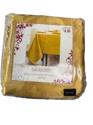 Target Satin Floral Tablecloth Amber Color Obelong 60X104 Cotton/Polyester Blend - Image 1 of 4