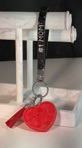 Rhinestone Car Keychain Metal Leather Black White Crystal Mother’s Day Cute Gift - Picture 1 of 6