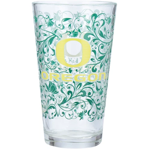 Oregon Ducks 16oz. Floral Pint Glass Cover