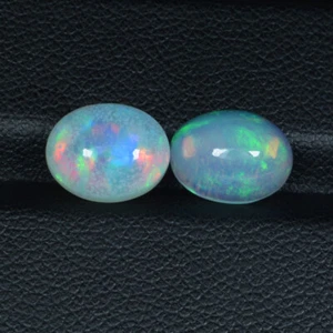 3.47Cts Color Full Ultra Fire Natural Ethiopia Opal 10 x 8 Oval Pair..!!!! - Picture 1 of 2