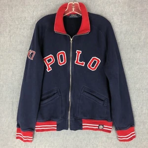 Vintage Polo Ralph Lauren Varsity Sweater L Large Long Sleeve Talon Zipper Men's - Picture 1 of 11