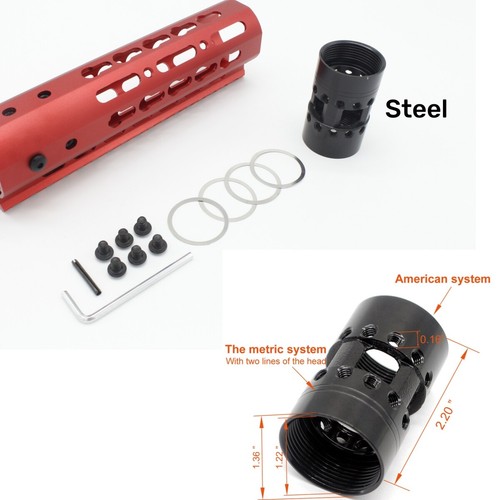 Ultralight Aluminum/ Steel Barrel Nut For NSR Key mod or Mlock Hander ...