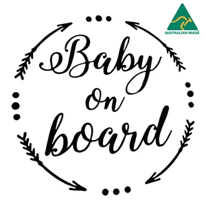 BABY ON BOARD Baby Warning Vinyl Decal Sticker 12 cm x 12 cm - Picture 1 of 16