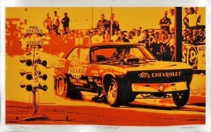 VRHTF NHRA VINTAGE ORIGINAL SIGNIERTER SIEBDRUCK POSTER VON DICK HARRELL 15/50 DRUCKE - Bild 1 von 8