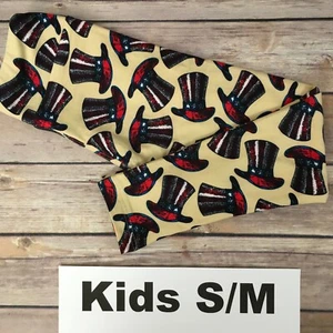 Girls S/M LuLaRoe ~PATRIOTIC HATS~ Leggings SIZES 2-8 Kids 4th Of July AMERICANA - Picture 1 of 3