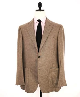 $2,395 CANALI - "KEI" CACHEMIR / SEDA Abrigo / Blazer Marrón Neutro - 44R Foto 1 de 4