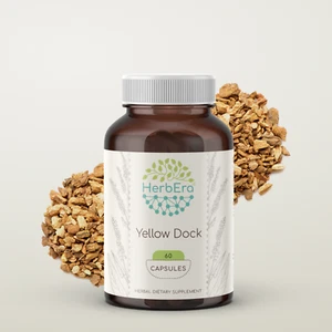 HerbEra Yellow Dock 60/120 Capsules, 500 mg, Organic (Rumex Crispus) - Picture 1 of 15