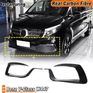 For Mercedes Benz V-Class W447 20+ Dry Carbon Front Bumper Splitter Fins Canards - Picture 1 of 9