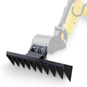 BAMATO Rechen für Minibagger MIB-600 Roderechen Humusrechen 1000 mm Wurzelrechen - Bild 1 von 6