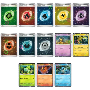 HD COSMOS HOLO 🌀 SWIRLS Complete Basic Energy / Pokemon Set - Pokemon 151 - Picture 1 of 16