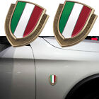 2pcs Gold Metal Italy Italian Flag Car Fender Door Side Emblems Badges Stickers