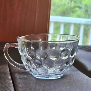 Vintage Anchor Hocking Sapphire Blue Glass Cup Blue Bubble Pattern Replacement - Picture 1 of 3