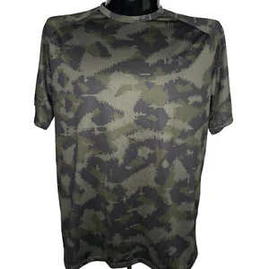 UNDER ARMOUR Shirt Mens Large Green Camo Tech Tee Workout Moisture Wicking Gym - Picture 1 of 7