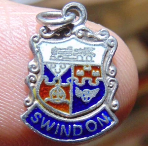 Small Vintage Silver Charm Type Visitors Badge from Swindon Wiltshire - Picture 1 of 2