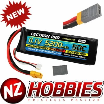 Lectron Pro 11.1V 5200mAh 50C Lipo Battery w/ XT60 + CSRC adapter for Traxxas - Image 1 of 4
