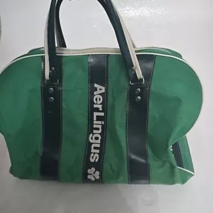 Vintage Irish Aer Lingus Airline Carry-On Green Duffle Bag - Picture 1 of 9