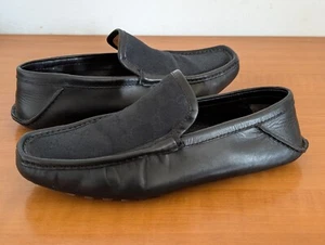GUCCI Black Guccissima Driver Moccasin Shoes - Women's Size EU 39 - US 9 - UK 6 - Picture 1 of 16