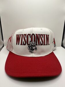 VTG 90s Sports Specialties NCAA Wisconsin Badgers Laser Shadow Snapback Hat