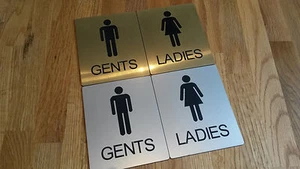 Engraved Toilet/Bathroom Signs, 120mm x 100mm, Self Adhesive Backing, Free P&P! - Picture 1 of 6