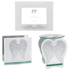 Glass Memorial Angel Wings Frame / Warmer / Tea Light Holder - Choose Item