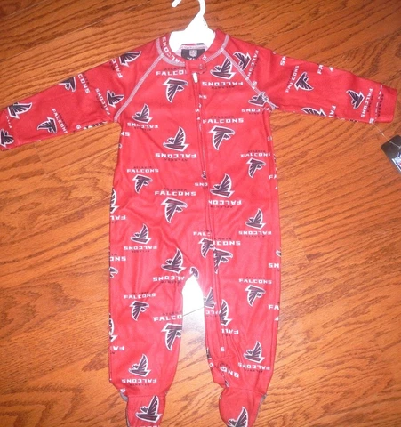 Atlanta Falcons Newborn  Infant Full Zip Footed Pajama Sleeper Coverall NWT Cover