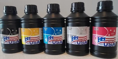 SFU Led UV ink Curable 5 x 500ml Flatbed Printer L800 L1800 R1390 R1400 DX5 DX7 - Image 1 of 3