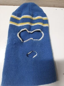 Vtg Opened Face Mask Ski Mask Winter Blue Kids (4-7) Hat Cap - Picture 1 of 4