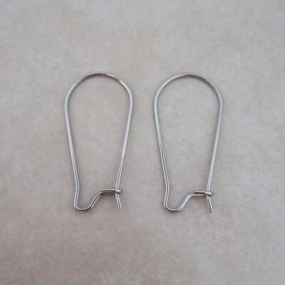 24 medium stainless steel 25mm kidney ear wires 21 gauge - Изображение 1 из 4