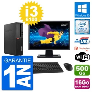 PC LENOVO M910s SFF Bildschirm 22 " Core i3-6100 RAM 16Go Disc 500Go Windows 10 - Bild 1 von 8