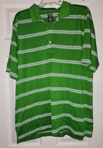 Green and white striped golf Polo Shirt men’s size XL extra large #4A - Picture 1 of 4
