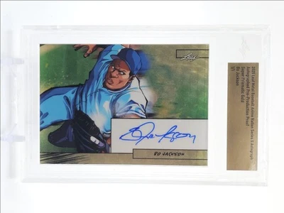 BO JACKSON 2025 ЛИСТОВОЙ МЕТАЛЛ АНИМЕ НАЦИИ СУПЕР ПРИЗМАТИЧЕСКИЙ ЗОЛОТОЙ С АВТОГРАФОМ 1/1 Q5220 - Изображение 1 из 2