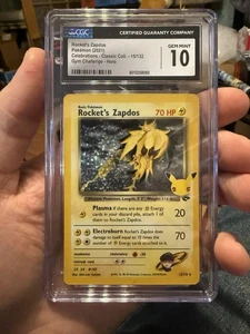 CGC 10 Gem Mint Rocket's Zapdos Pokémon Celebrations Classic Collection 15/132 - Picture 1 of 2