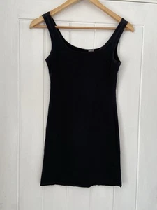 H&M Divided Solid Black Scoop Neck Long Sleeveless Vest Top Camisole Size 8 - Picture 1 of 5