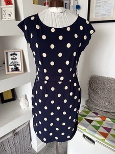 Boden Blue Spotted Cotton Jersey Dress UK 10P Brand New With Tags - Picture 1 of 14