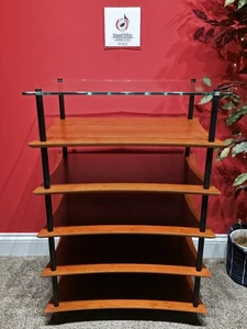 Quadraspire Q4 Evo - HiFi Ständer - Kirsche/Glas - seltene 6 Stufen Variante - Bild 1 von 5