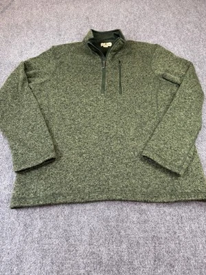 Woolrich Sweater men's L Large 1/2 Zip Fleece Pullover Long Sleeve Green Pocket - Image 1 of 4