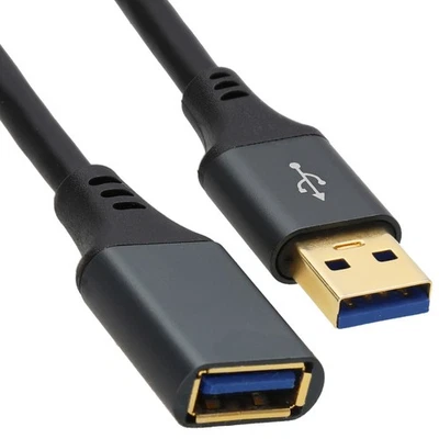 PRO Metal USB 3.0 EXTENSION Cable 20AWG 5Gb/s Lead A to Female Socket 1m/2m/3m - Image 1 of 4