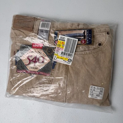 Vintage Levis 540 Kahki Jeans Mens 38x32 Tan Original Fit Pants Deadstock NWT - Image 1 of 4