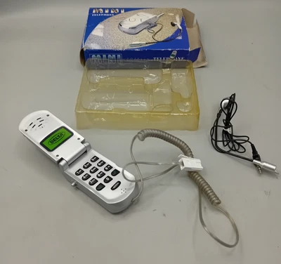 MINI TELEPHONE Model 998 Mini Flip Phone landline home phone BT Wire Plug BOXED - Image 1 of 4