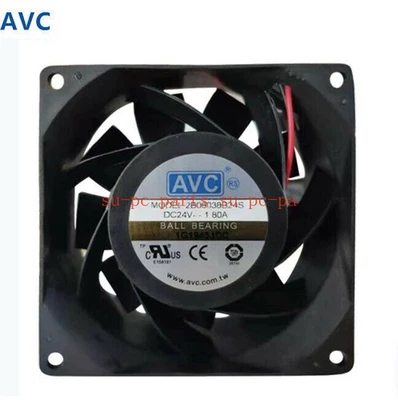 AVC 2B08038B24S DC 24V 1.80A 80*38MM 2wire Ball bearing CPU/Inverter Cooling Fan - Image 1 of 3