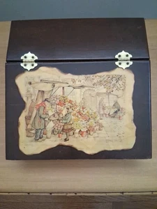 Vintage Wood Box decoupage Anton Pieck The Flower Shop  - Picture 1 of 16