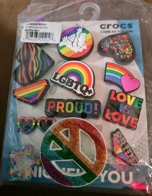Auténtico Crocs Jibbitz Rainbow Pride LGBTQ 13 dijes Love Is Love Foto 1 de 3