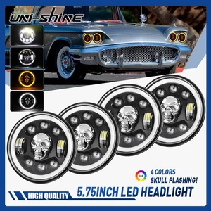 4PCS 5 3/4 5.75" Round LED Headlights RGB Halo Hi/Lo Beam For 1965-1978 Ford LTD - Picture 1 of 9