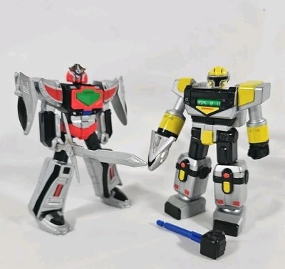 2000 Power Rangers Zord Time Force Megazord & TRANS WARP 5" Figure Lot  Complete - Image 1 of 4