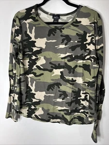 Rue21 Damen Camouflage XL Shirt Grün Langarm Camouflage Pullover - Bild 1 von 7