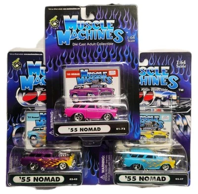 (3) Máquinas musculares Funline escala 1:64 • Lote de variaciones Chevrolet Nomad 1955 Foto 1 de 4