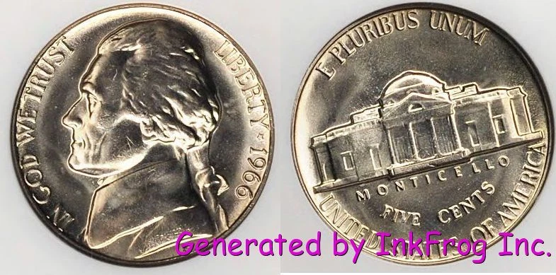 1966 Jefferson Nickel Gem Bu From SMS set  - Image 1 of 1