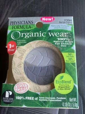 Physicians Formula Organic Wear Eye Shadow Duo, # 2394 BLUE EYES Organics - Image 1 of 3